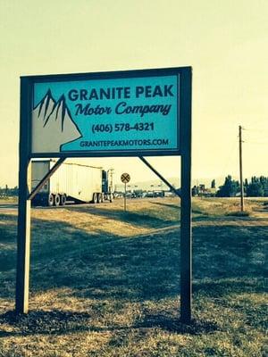 Granite Peak Motor Company sign made by Peak Sign Solutions.