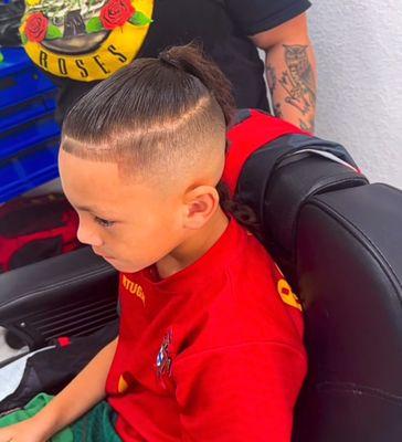 Kid hair cut bald fade