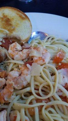 my shrimp scampi described on menu as "Large butterflied shrimp" - in reality were small frozen shrimp cooked to the consistency of rubber.