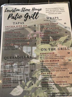 Menu looks great!