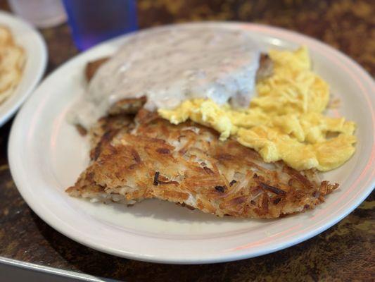 Country Fried Steak and Eggs