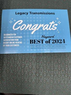 Legacy Transmissions