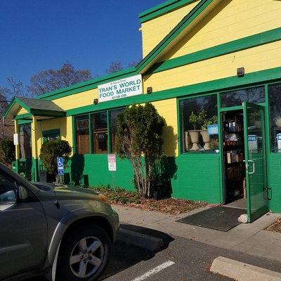 look for the green and yellow building on the left side as you head from Northampton towards Hadley and Amherst