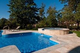 Liner pool with spillover spa.