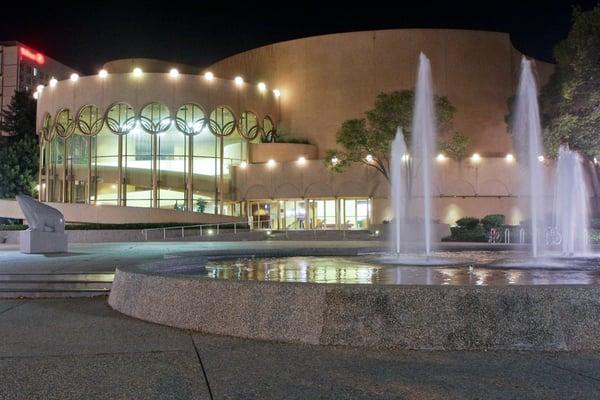 The San Jose Center for the Performing Arts at night.