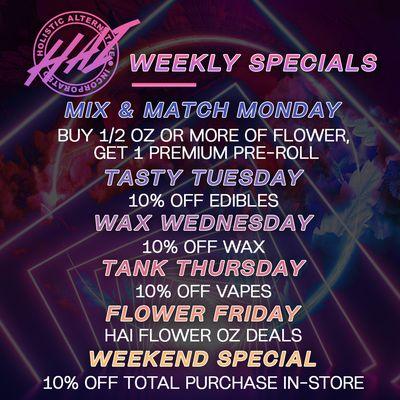 H.A.I. WEEKLY SPECIALS | 18306 EDDY ST. NORTHRIDGE, CA 91325 #SHOPHAI