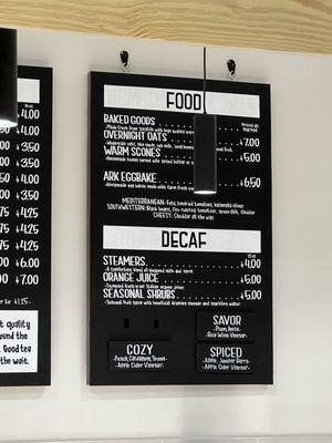 Good/decaf menu