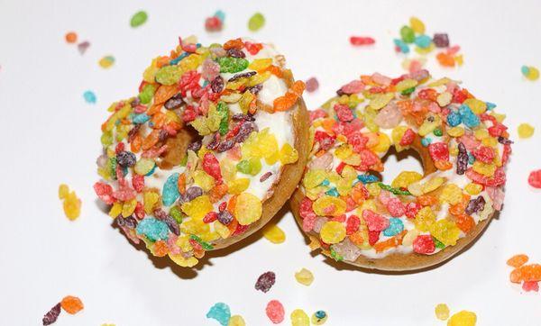 Fruity Pebble Protein Donuts now available.