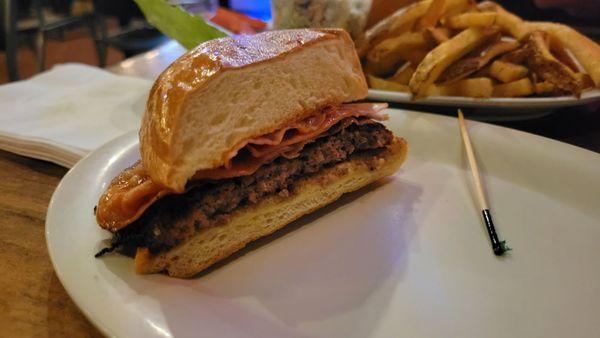 Bison burger cross section