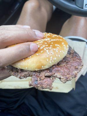 Quarter Pounder with Cheese looks a little off today.  Looks like it was home made by my uncle Jerry who sucks at using the grill