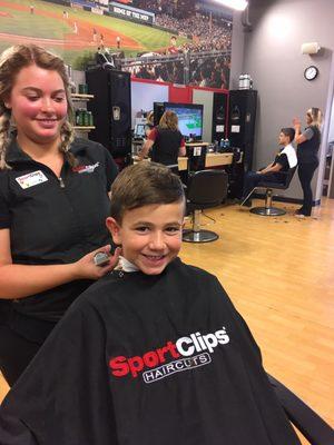 Getting a new back to school cut @SportClips Noblesville.