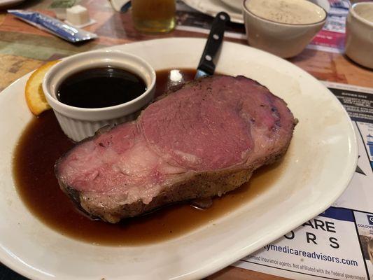 Queen cut of prime rib.