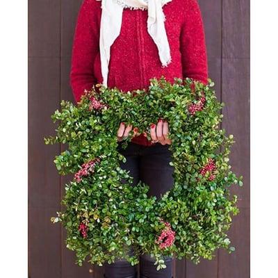 Deck the halls with our Boxwood & Pepperberry Wreath.