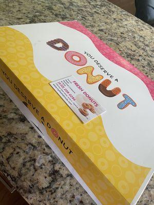 Box of one dozen donuts