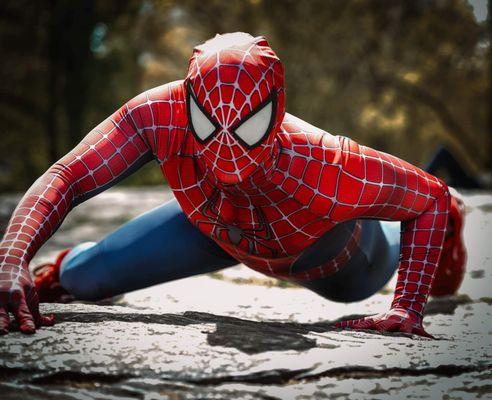 Spidey climbing a wall!