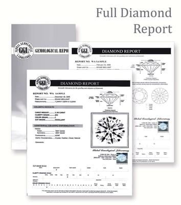 Global Gem Lab Diamond Report with proportions.