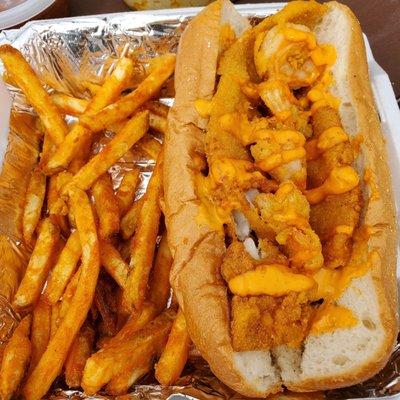 Shrimp and catfish poboy