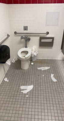 This is why the restrooms here smell terrible they can care less about cleaning them!