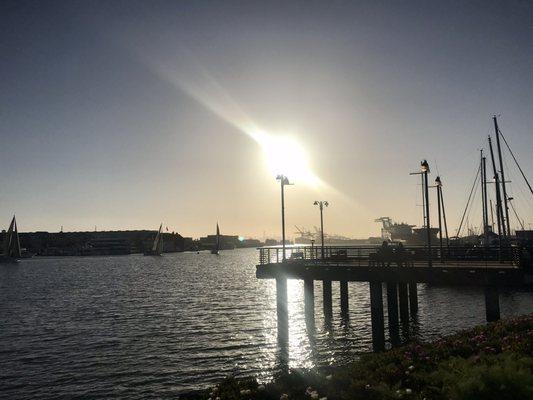 Looking out at the pier