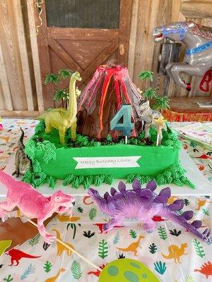 Birthday cake, Dino & lava theme.