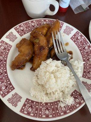 Braised chicken. You get a much larger plate, but we already separated onto individual plates for the photo.