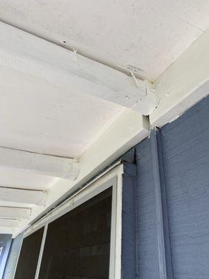 Nails showing through and not connected to ceiling beam