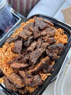 Beef suya  & jolllof rice