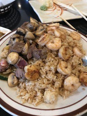 Filet and shrimp. Was tender and yummo