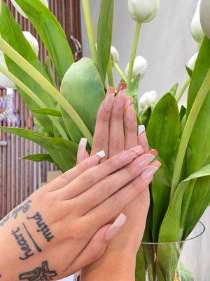 SIDED DIFFERENT SHADES OF BROWN FRENCH NAILS