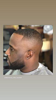 Bald fade with beard trim