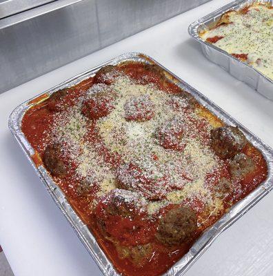 A tray of meatballs from our catering menu