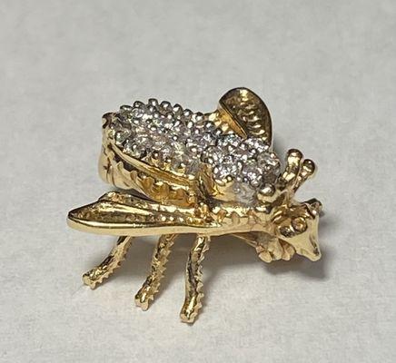 Vintage diamond bee pin