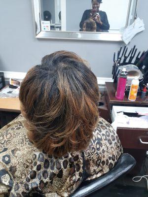 Highlights and Nutral Silk Press