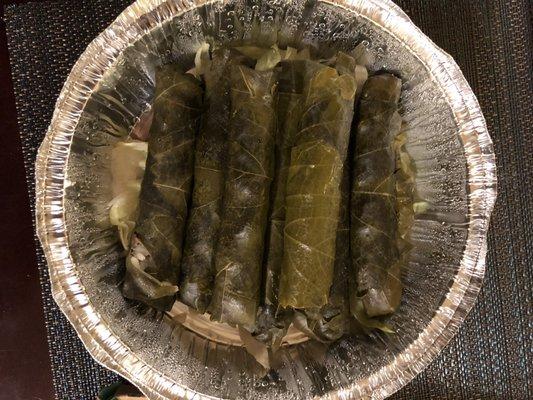 Grape Leaves entree (7 in an order) and comes with a side salad or rice