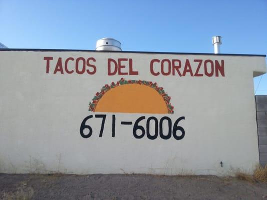 outside of Tacos Del Corazon