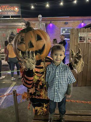 My son's friend pumpkin head!