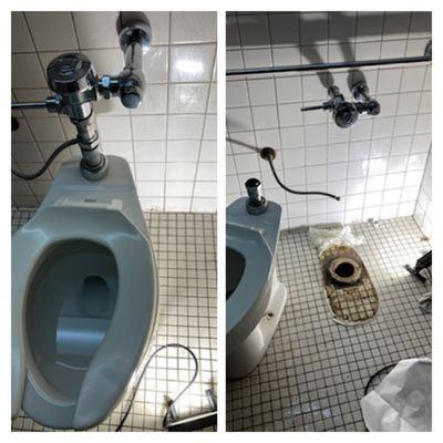 replace wax ring commercial toilet and water valve