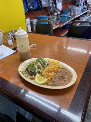 Barbacoa Taco Plate!