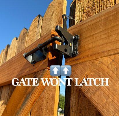 Now we have an open latch. Open gate. Sloppy work.