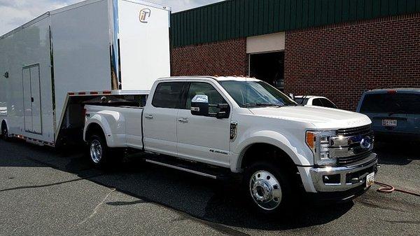 2017 Ford F450 and Trailer got prepped for the weekend out racing!