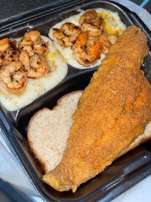 Breakfast: Haddock, Grits and Shrimp