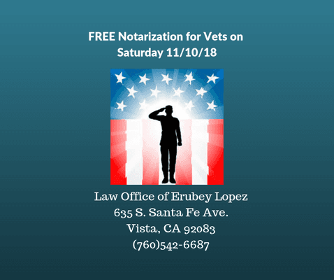 FREE Notary service to all military members. Thank you for your service!