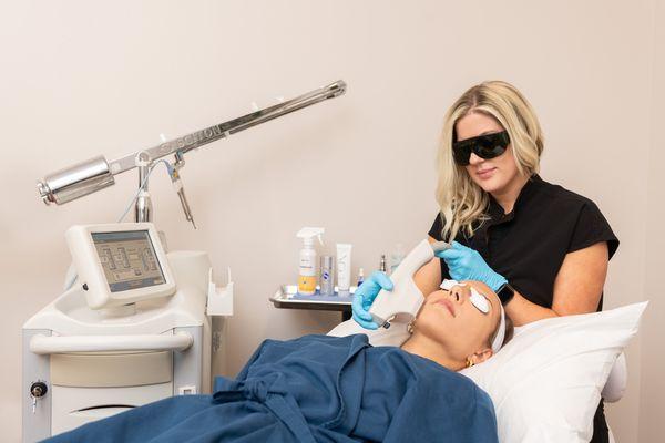 Eden Flynn, BSN, RN, performing a Sciton ForeverYoung BBL laser treatment at the Annapolis location.