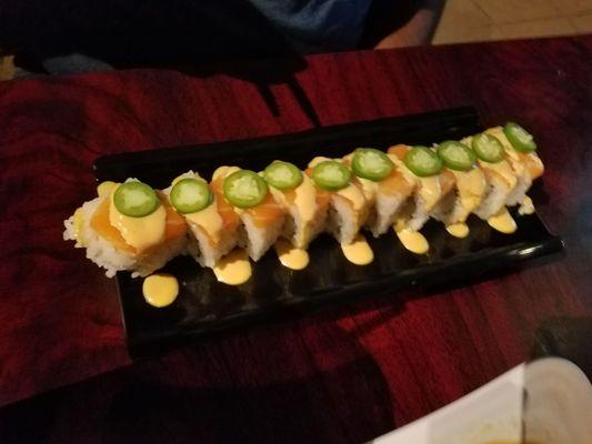 Another one of my favorites, a little hot with the serrano, but great taste!!!... the temptation roll