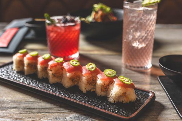 Sushi + signature cocktails