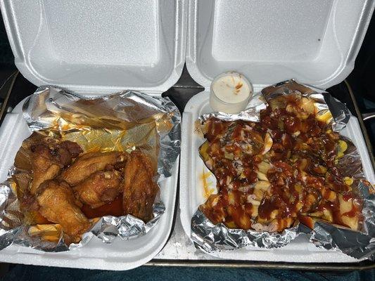 Honey Hot 5 Piece Wings Jerk Fries