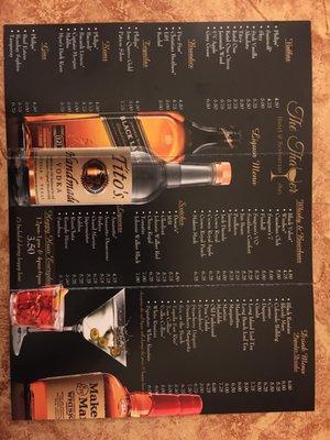 Liquor Menu