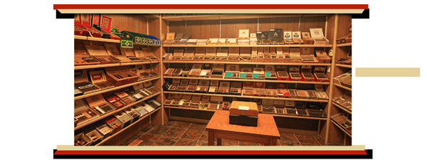 The walk in humidor with an incredibl selection of premium hand-rolled cigars from Fuente to Rocky Patel