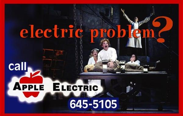 Call Apple Electric for all your electrical needs.