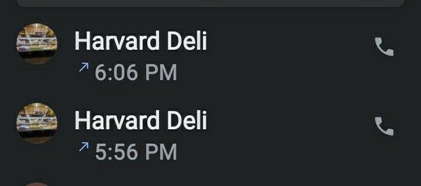 Tried calling Harvard Deli